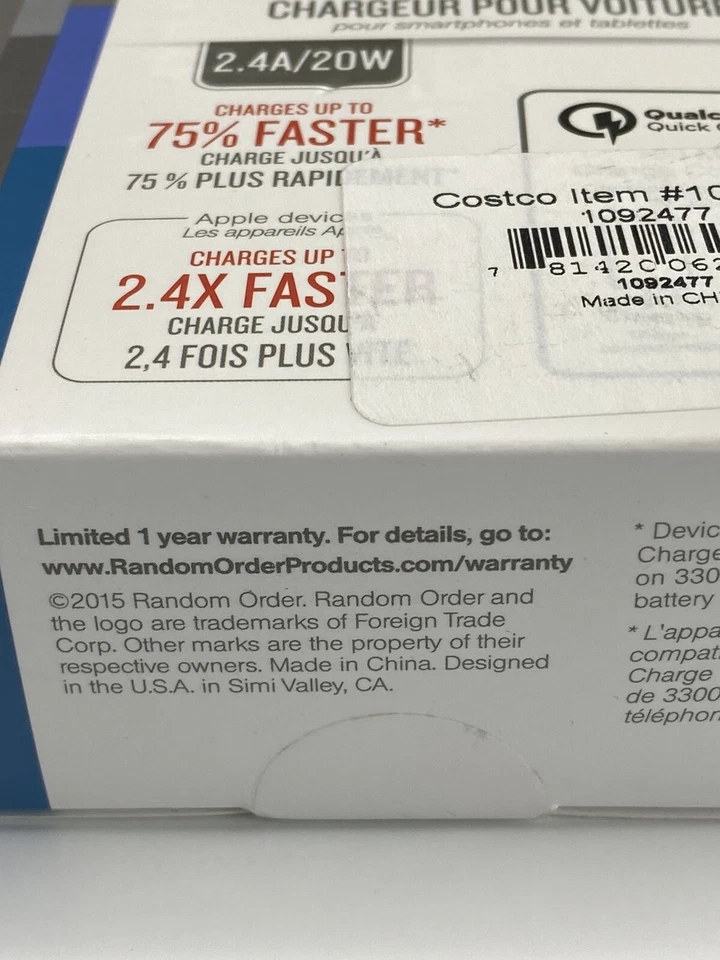 Random Order Car Quick Charger 2.4A 20W - Image 2 of 3