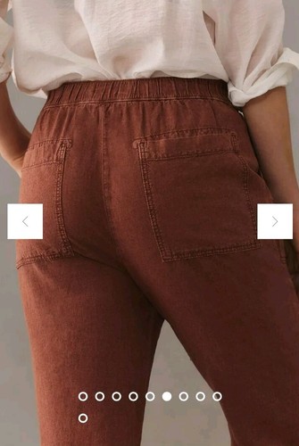 NWT Anthropologie Pilcro Womens Brown Linen Drawstring Pants | Size Large Petite - Picture 6 of 24