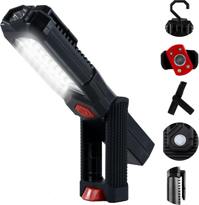 REV LED Arbeitsleuchte TORCH   Kompakte Akku Handlampe Mit 360° Magnetfuß & Aufh