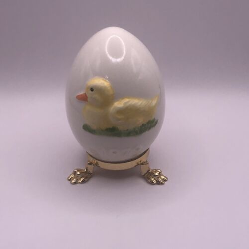 Goebel Vintage W Alemania Pato Amarillo Patito Huevo de Pascua Soporte Fecha 1979 - Imagen 2 de 6