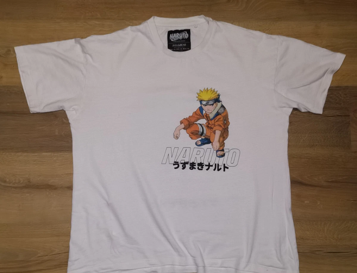 Camiseta Vintage 2002 Naruto Masashi Kishimoto Pull Bear Anime Blanca Talla XX