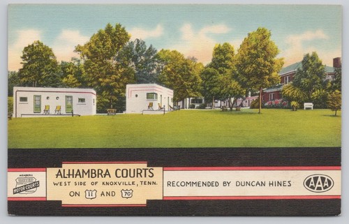 Postcard Alhambra Courts Duncan Hines AAA Knoxville TN