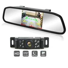 5" Mirror Monitor Car IR Rear View Reverse Backup Camera Night Vision Kit RV VAN