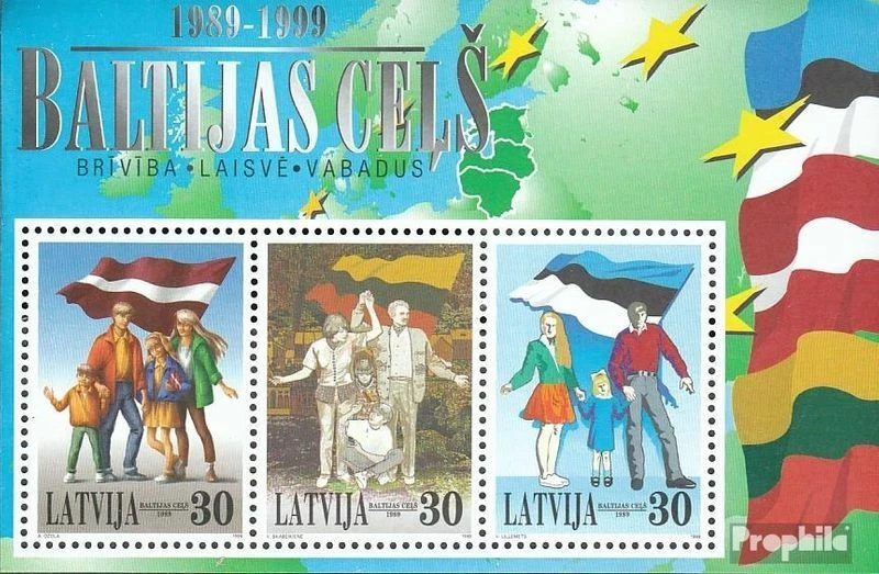 Letonia Bloque 13 (completa edición) nuevo con goma original 1999 Via báltica - Imagen 1 de 1