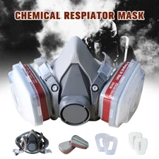 7-in-1 Half-Face Gas Mask: Respirator for Painters & Protection (6200 Series)
