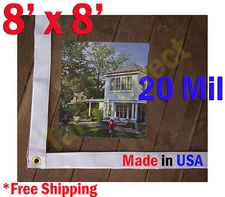 8 ft x 8 ft Clear 20 mil Vinyl Tarp Waterproof Curtain Porch Patio Enclosure
