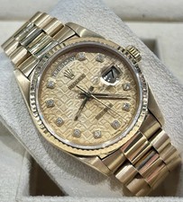 Rolex Day Date 36 - 18k Yellow Gold - Diamond Dial - 18038 Box & Papers