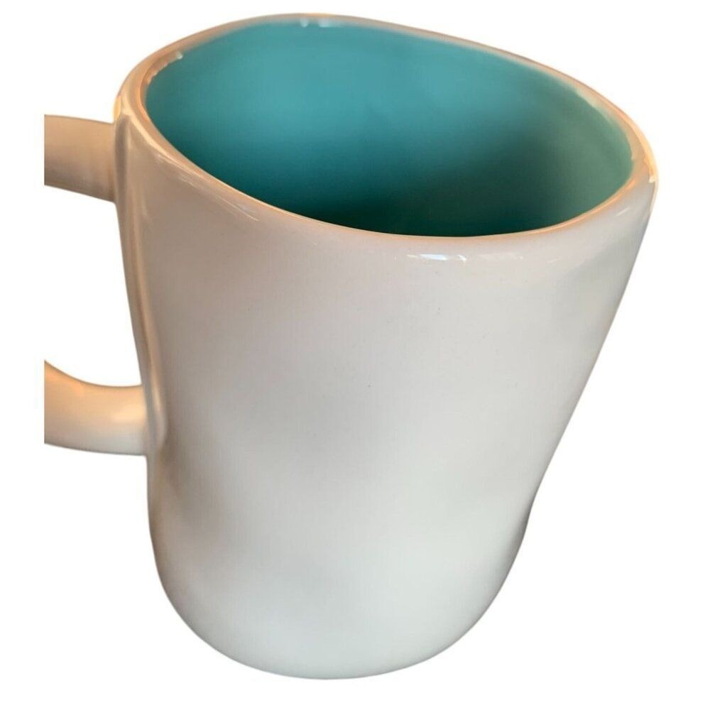Rae Dunn Artisan Collection "Gulp" Mug White With Blue Interior