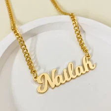 Custom Name Necklace 5mm Cuban Chain Pendant Gold Silver Stainless Steel Gift