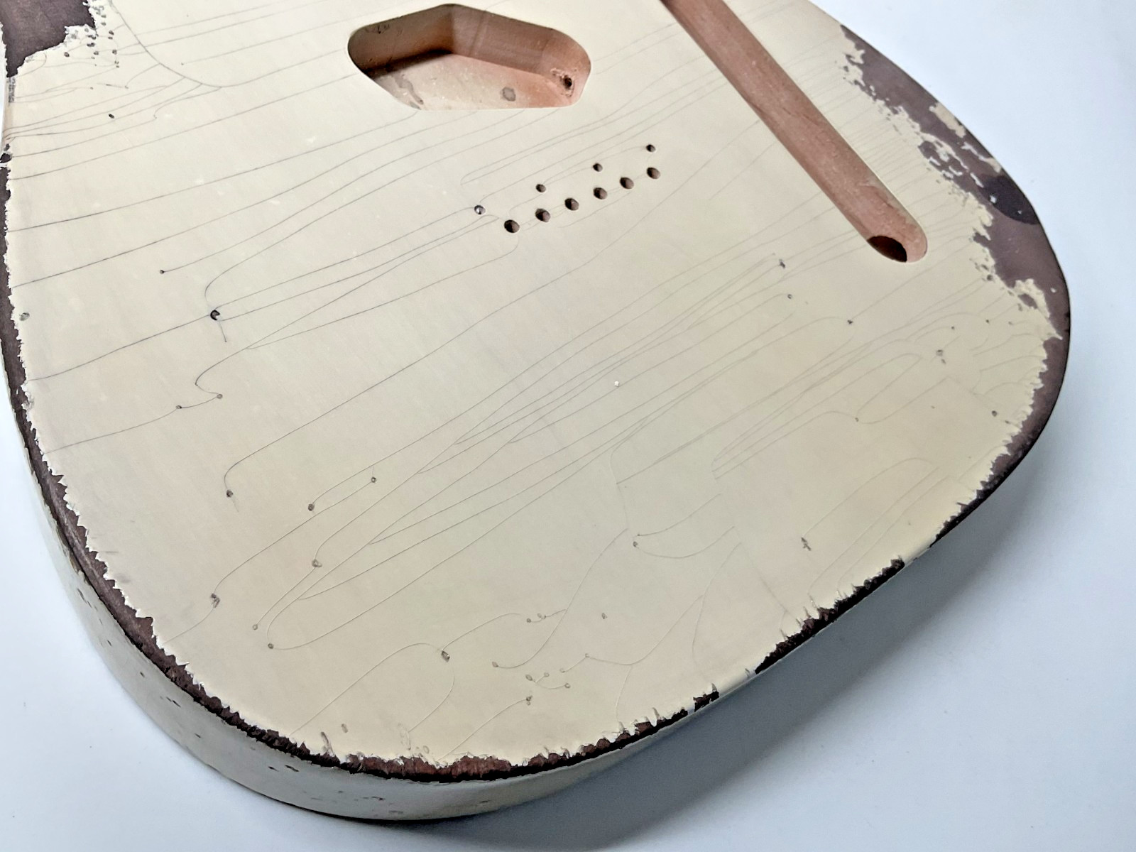 MJT OfficialCustom Vintage Aged Nitro Guitar Body Mark Jenny VTT 1pc Alder Blond