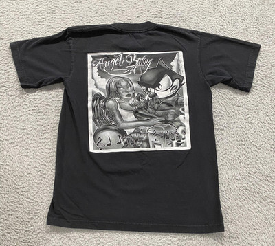 Thump Records Shirt Mens Medium Black Lowrider Chicano Art Angel Baby Streetwear