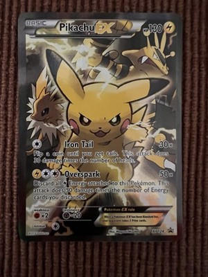 Pokemon Pikachu EX Full Art Holo Black Star Promo Card XY124 2016 Lightly Played