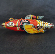 MARX Original BUCK ROGERS Rocket Ship WIND-UP TOY Colorful Graphics 12" WORKS