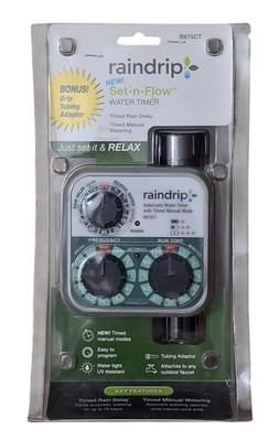 Raindrip Set-n-Flow Automatic Water Timer R675CT Analog Hose or Drip Timer New