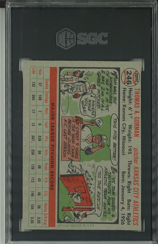 1956 Topps #246 Tom Gorman SGC 6.5 - Picture 2 of 2