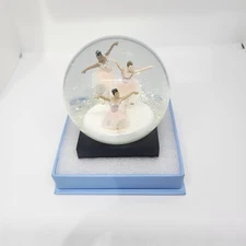 CoolSnowGlobes Ballerina Snow Globe Dance Trio Glitter Ballet Collectible w/ Box