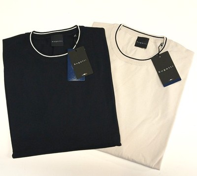 BUGATTI Herren Rundhals Shirt 7400 15570E blau 390 oder hellbeige 30