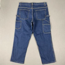 Caterpillar Jeans Mens 38x30 Carpenter By Cat Blue Denim Work Wear Stretch Cargo