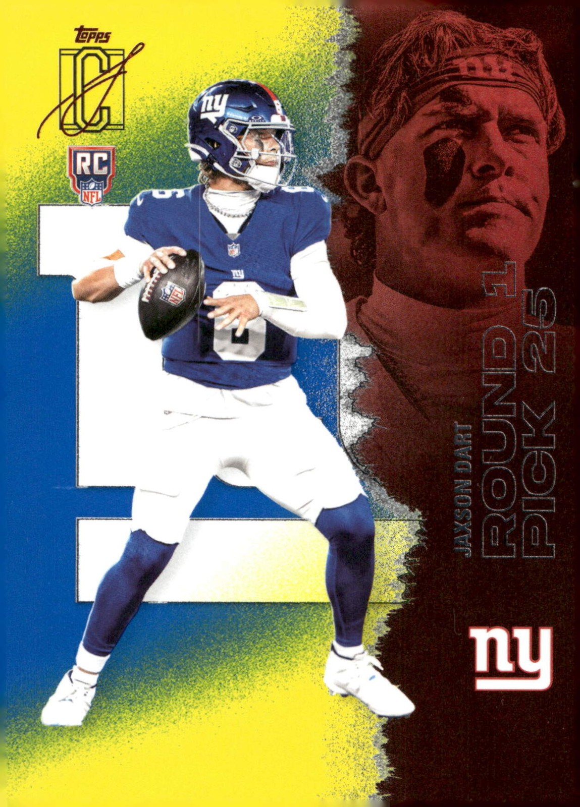 2025 Topps Signature Class #106 Jaxson Dart Blue & Yellow