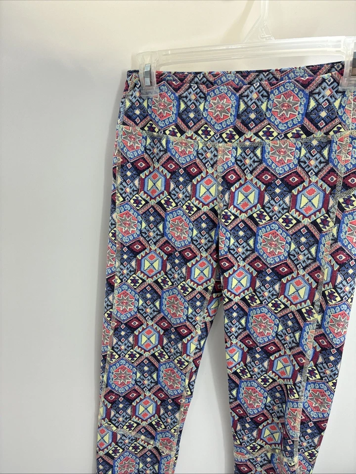 Hollister Mujer Talla S Leggings Multicolor Estampado Geométrico Elastizado Ropa Activa Foto 2 de 4