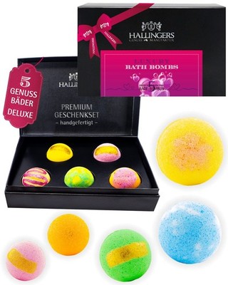 Badebomben Geschenk-Set 5 Badekugeln ''Luxury Bath Bombs - ...'' Hallingers DE