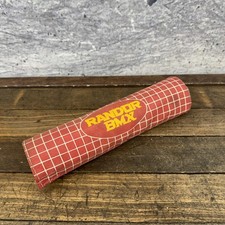 Vintage Randor BMX Pad Red Grid Handlebar Frame Foam 80s Old School Bicycle