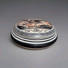 Griechischer Streitwagen Terrakotta gro&szlig;e Schmuckschatulle mit Deckel Souvenir Keramik gebraucht