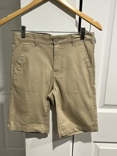Old Navy Boys Size 12 Khaki Adjustable Flex Straight Uniform Shorts EUC 1318