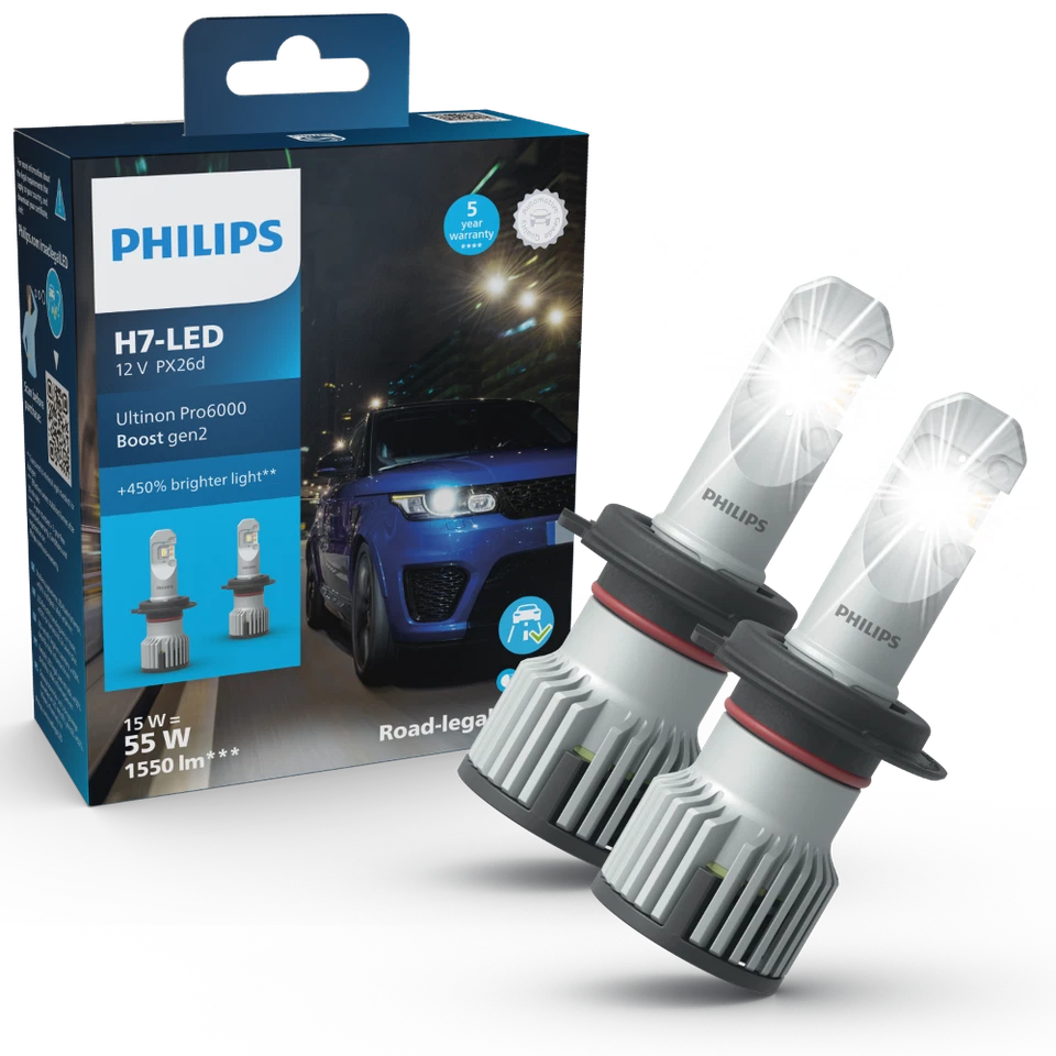 Philips Ultinon Pro6000 Boost H7 11972U60B2 12/24V +450%* GEN.2 LED - Bild 1 von 4