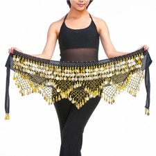 Top Belly Dance Waist Chain Hip Scarf Bellydance Coins Belt Dancing Waist Belt