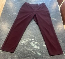 Uniqlo Women’s Dress Pants Burgundy Medium Stretch Mid-rise Pull-on