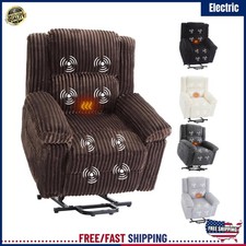 Adjustable Electric Power Lift Chair Wide Recliner Chair Sponge Sofa Massage US