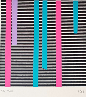 ISIA LEVIANT HAND SIGNED 85 Lufthansa LITHOGRAPH KENETIC OP ART Enigma Illusion