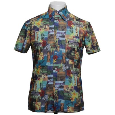 Emmanuel Navaro, Kurzarmhemd, Größe: M, Mehrfarbig, Polyester, Print, Mesh #Kkl
