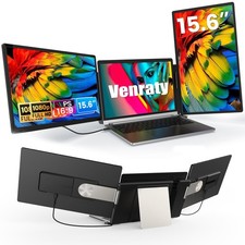 Venraty Upgraded Detachable 15.6" Triple Monitor, Black