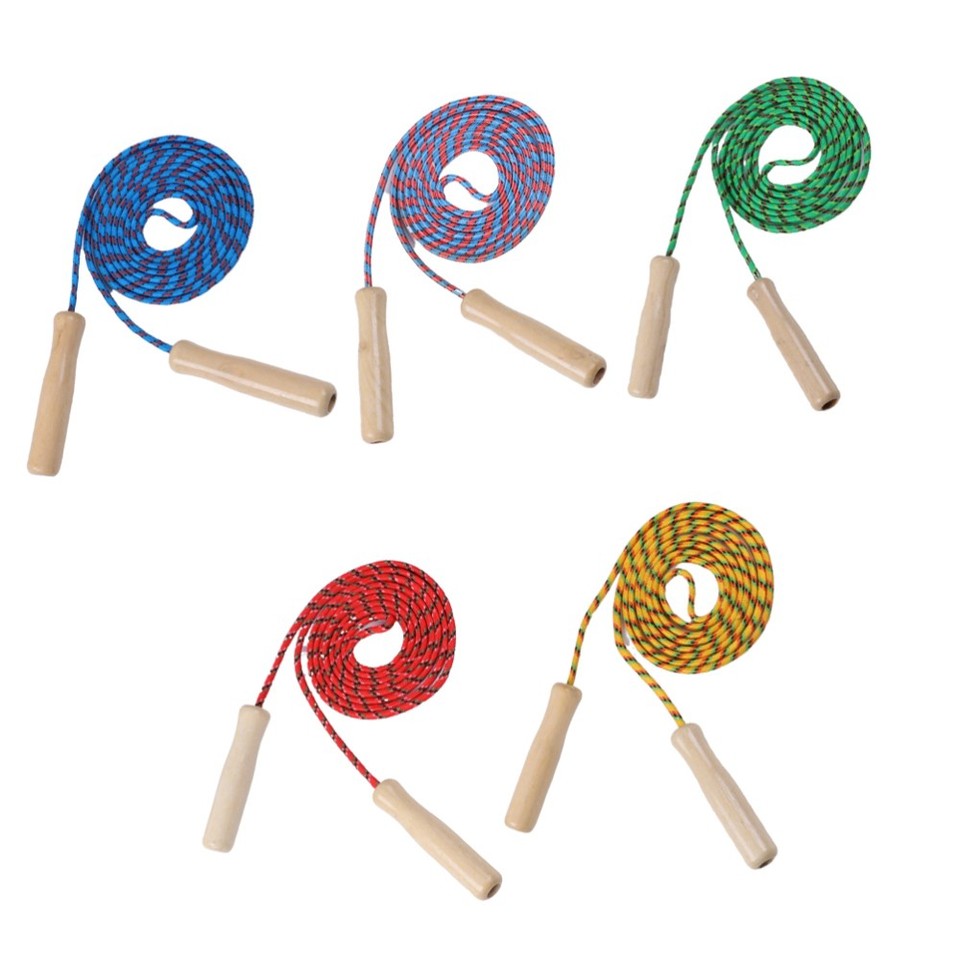 5 Pcs Wooden Handle Skipping Rope Student Kid Jump Exercise Ropes | eBay UK