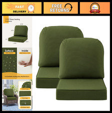 Set of 2 Outdoor Patio Cushions 24"x24" Water-Repellent Seat Back Covers - Dee