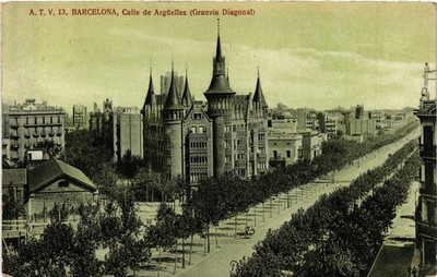 CPA BARCELONA Calle de Arguelles Gran Via Diagonal SPANIEN (672984)
