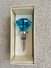 Mango Moon Collection Wine Bottle Stopper Blue Diamond Door Knob NIB