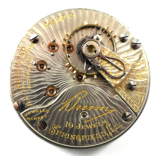 Vintage Illinois Bunn 18s 19J RR OF Pocket Watch Movement lot.rf
