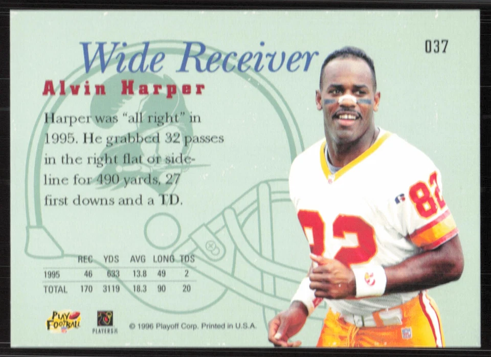 Alvin Harper, 1996 Playoff Prime, #037, Tampa Bay Buccaneers, - Image 2 of 2