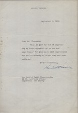 HERBERT HOOVER - TYPED LETTER SIGNED 09/01/1939