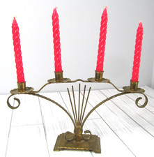 Christmas Candelabra Uses Small Angel Chime Candles Sweden Brass Vintage Rare C1