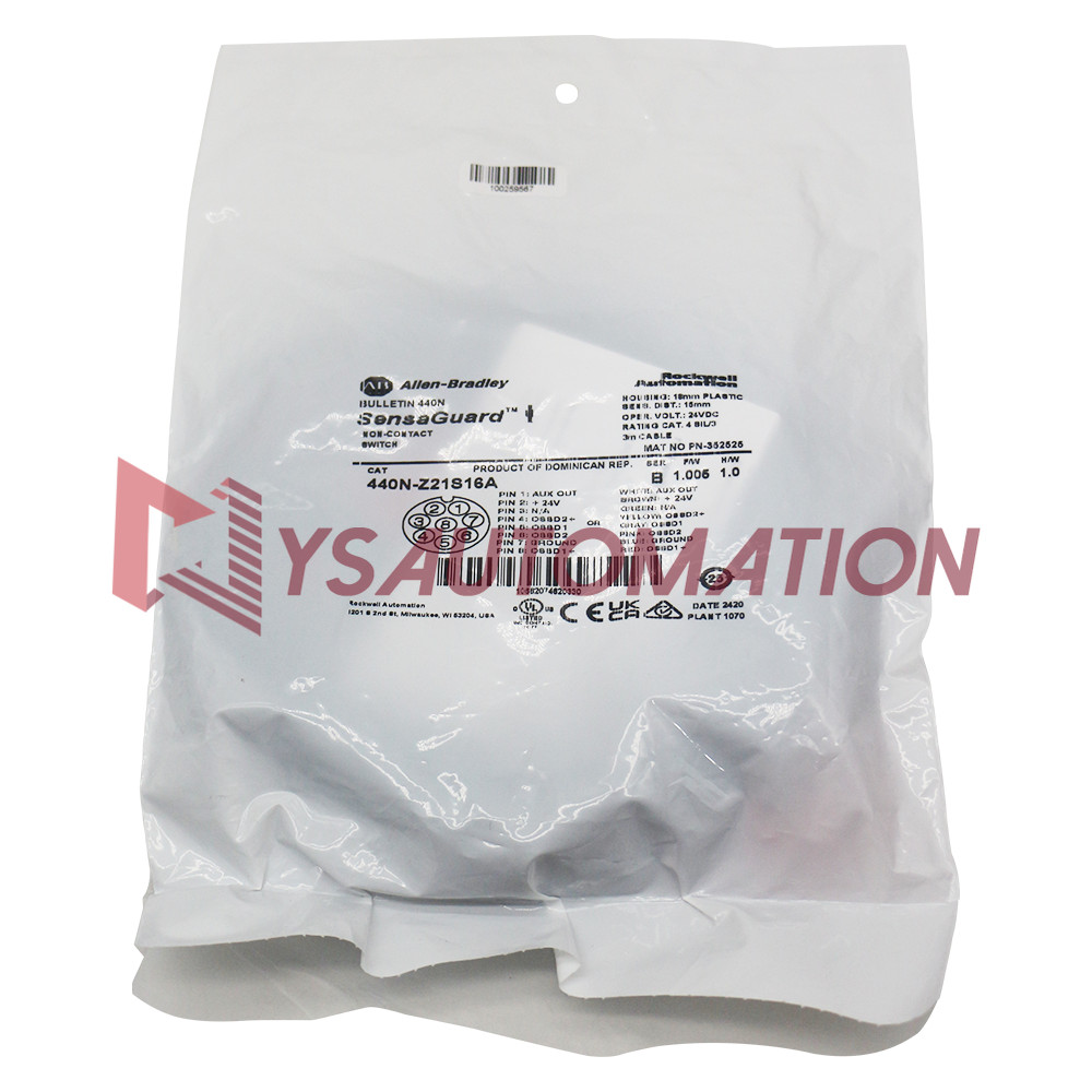 Allen-Bradley 440N-Z21S16A SensaGuard RFID Safety Switch 18mm 3m