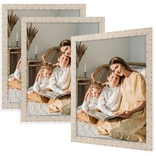 11x14 Picture Frame Set of 3, Rustic Farmhouse Wall Decor Photo Frames with P...