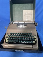 VTG Typewriter 1950 Smith-Corona Sterling Typewriter Green Key Org Case &Manual thumbnail