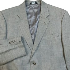 Vtg Jos A Bank Men Blazer 46R Houndstooth Silk Wool Tweed Jacket Tailored Luxury