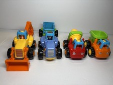 Friction Powered Cars Push and Go Trucks 4 Construction Vehicles Toys Set Huile