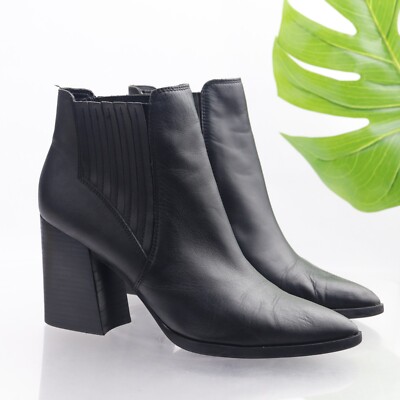 Marc Fisher Women's Alva Boot Size 10 Block Heel Pointed Black