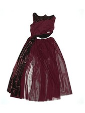 Weissman Long Empress d12266 Burgundy Lyrical Dance Dress Costume Size IC 7/8